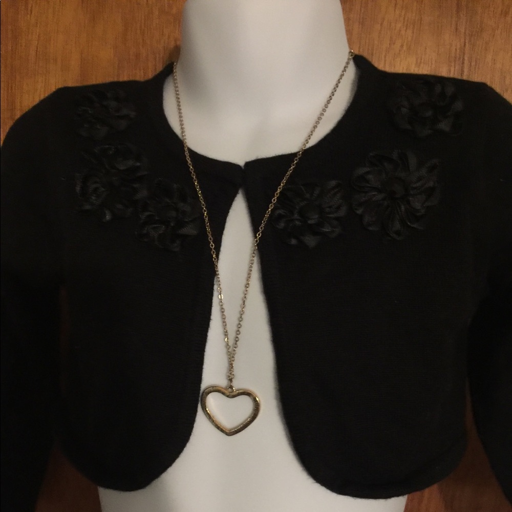 Black American princess short sweater s:4T